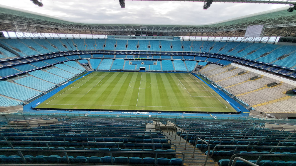 estado do gramado da Arena do Grêmio