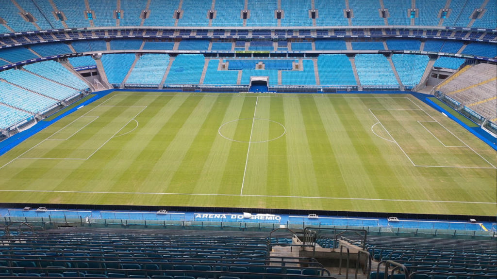 estado do gramado da Arena do Grêmio